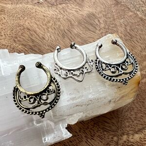 Elegant Gold & Silver Hoop Septum Rings